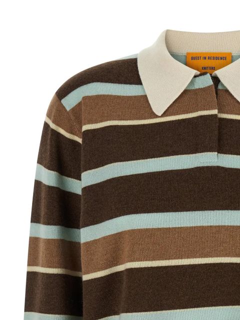 Guest In Residence striped polo shirt - Brown