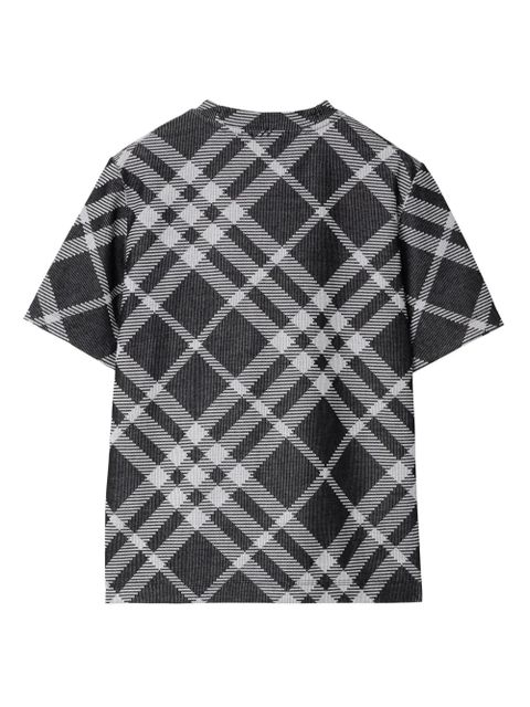 Burberry check stretch cotton-blend T-shirt - Black