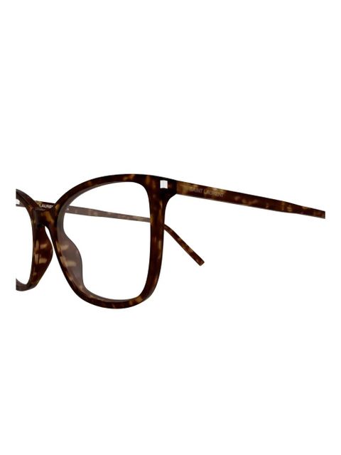 Saint Laurent Eyewear geometric-frame glasses - Brown