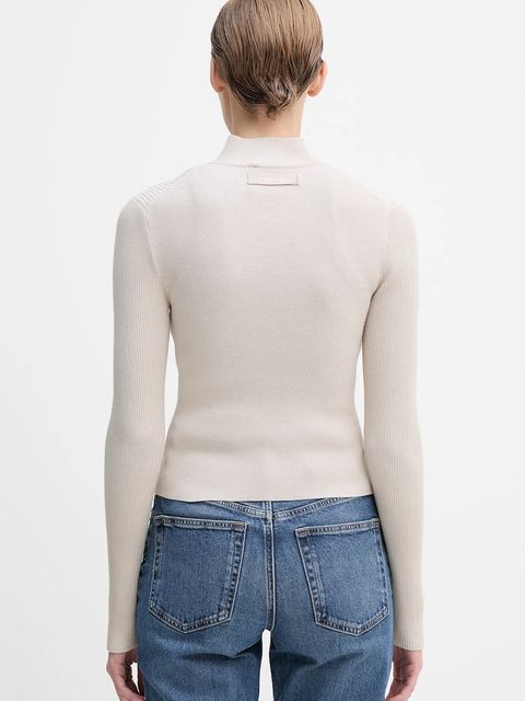 Calvin Klein Jeans kardigan damski kolor beżowy LV044D369G - zdjęcie produktu nr 2