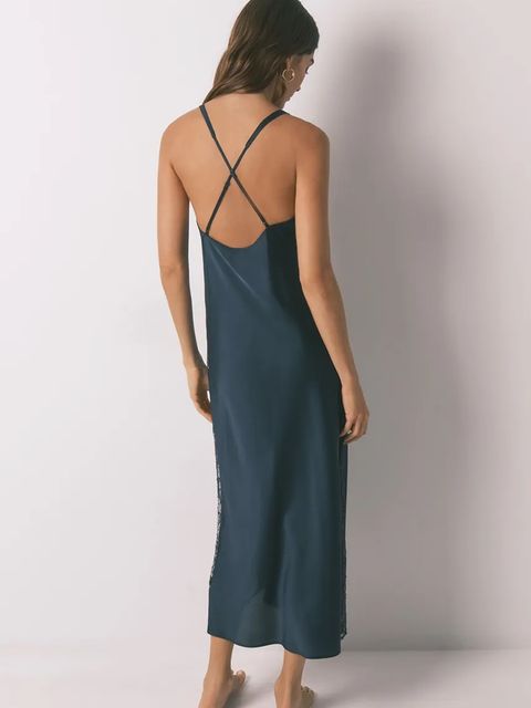 women'secret koszulka nocna damska kolor granatowy satynowa 3412914 - zdjęcie produktu nr 2