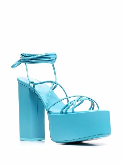 Paris Texas tie-detail open-toe platform sandals - Blue - zdjęcie produktu nr 1