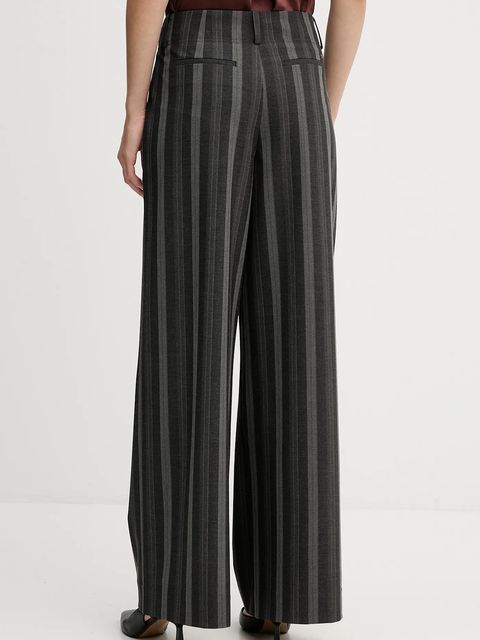 Mos Mosh spodnie EVINE damskie kolor szary szerokie high waist 173851