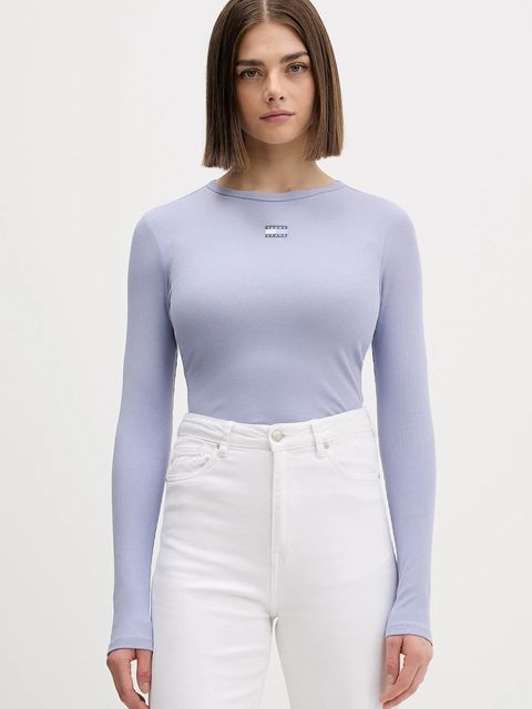 Tommy Jeans longsleeve damski kolor beżowy DW0DW20178 - zdjęcie produktu nr 1