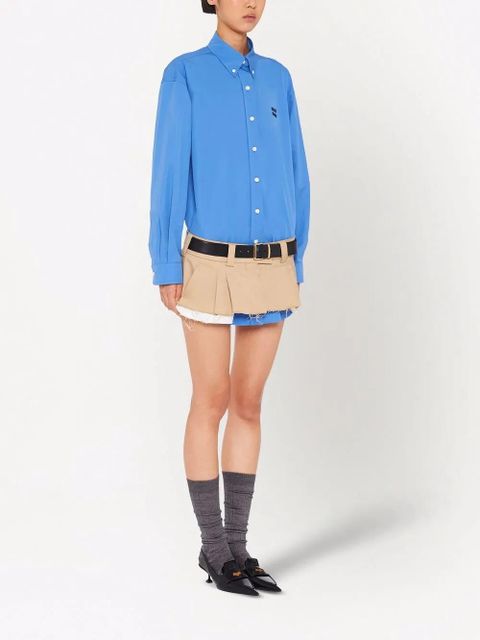 Miu Miu oversized cotton poplin shirt - Blue