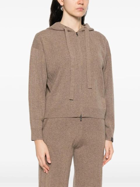 Max Mara hooded zip-up cardigan - Brown