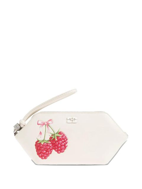 GANNI raspberry-print wristlet pouch - Neutrals - zdjęcie produktu nr 1