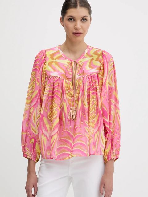 Farm Rio bluzka bawełniana damska kolor różowy wzorzysta 336600 - zdjęcie produktu nr 1