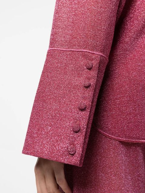 Oséree Lumière Lurex buttoned blouse - Red