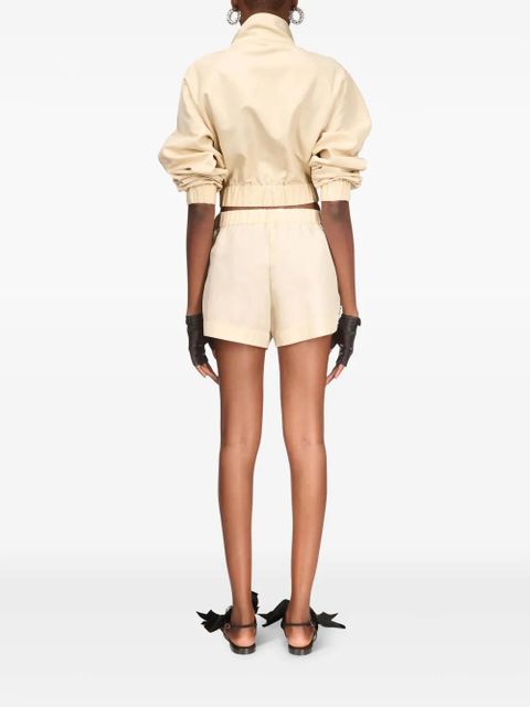 AREA crystal-embellished track shorts - Neutrals