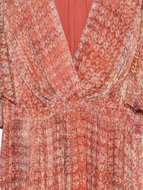 Ba&Sh Romance pleated print midi dress - Pink - zdjęcie produktu nr 2