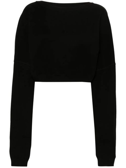 Saint Laurent cropped cotton sweatshirt - Black - zdjęcie produktu nr 1