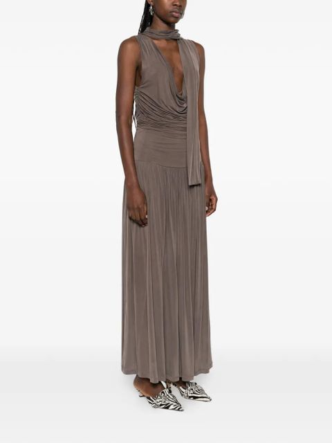 Aya Muse Alyve ruched midi dress - Brown - zdjęcie produktu nr 2