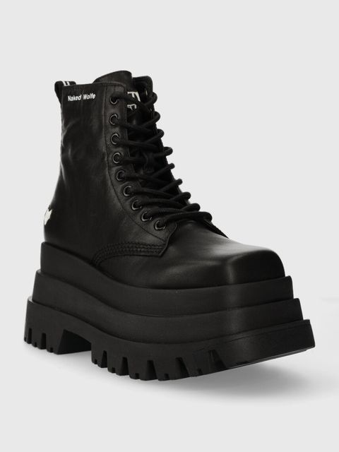 Naked Wolfe workery skórzane Sloane damskie kolor czarny na platformie - zdjęcie produktu nr 2