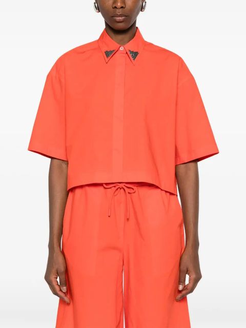 PINKO embellished-collar shirt - Orange