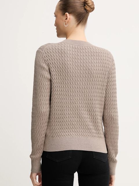 Tommy Hilfiger sweter bawełniany kolor beżowy lekki WW0WW44993