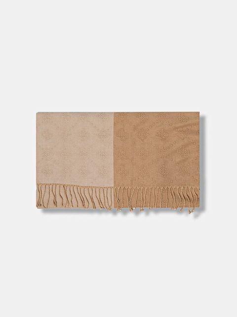 Guess szalik damski kolor brązowy wzorzysty AW5419 POL03