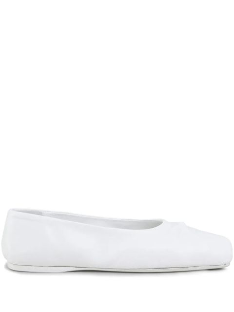 Marni bow-embossed leather ballerina shoes - White - zdjęcie produktu nr 1