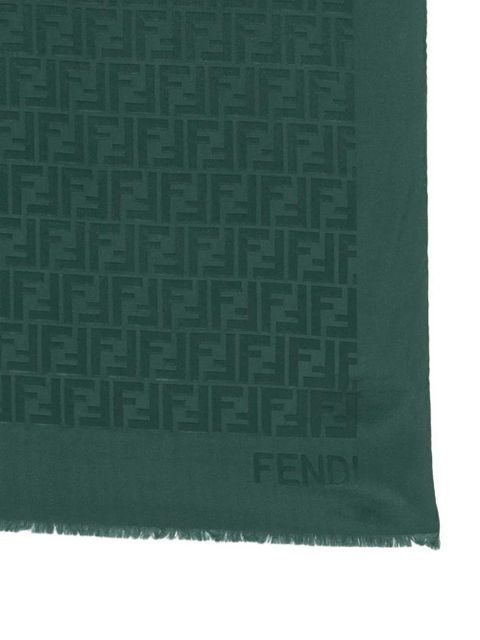 FENDI FF-logo scarf - Green