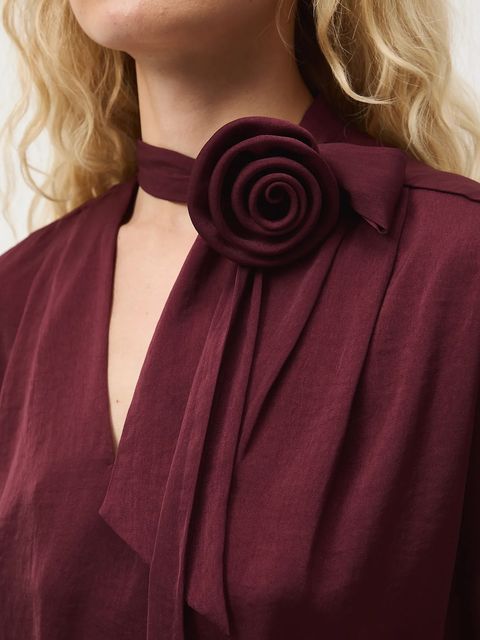 Medicine bluzka damska kolor bordowy gładka