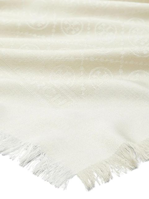 Tory Burch medallion-embroidery fringed scarf - Neutrals - zdjęcie produktu nr 2