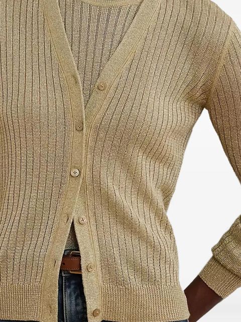 Lauren Ralph Lauren ribbed button cardigan - Neutrals
