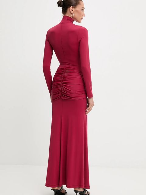 Bardot sukienka ALIX kolor bordowy maxi dopasowana 59467DB