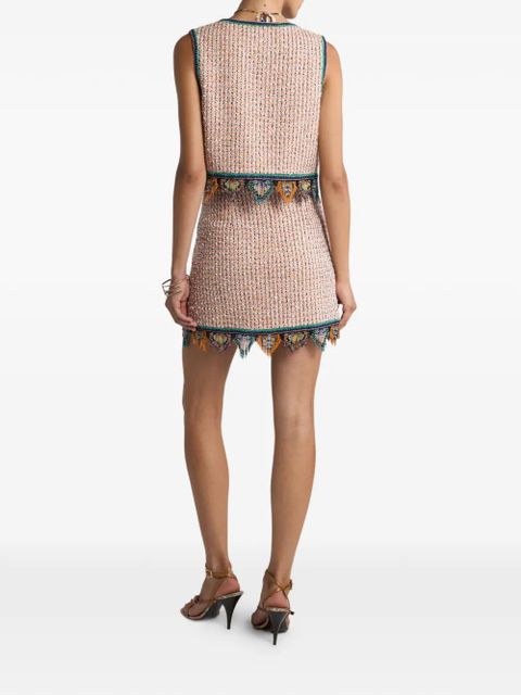 ETRO cropped tweed waistcoat - Neutrals - zdjęcie produktu nr 2