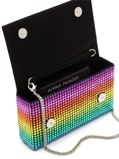 Amina Muaddi Paloma crystal-embellished clutch bag - Yellow