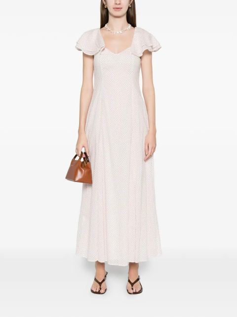 Posse Marlowe flutter scoop-neck midi dress - White - zdjęcie produktu nr 2