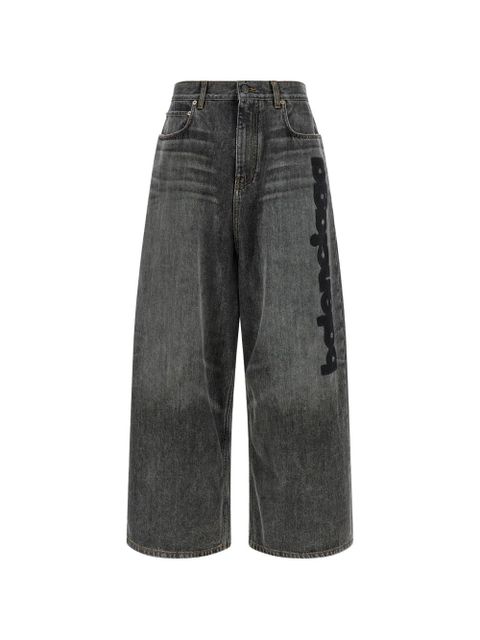 Balenciaga embroidered-logo baggy jeans - Grey - zdjęcie produktu nr 1