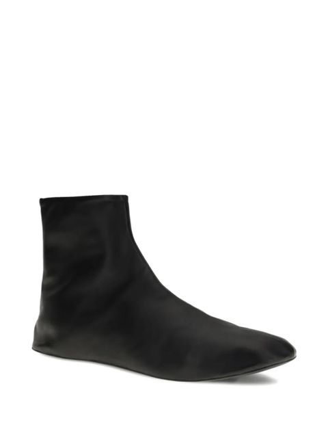 The Row Stella leather ankle boots - Black