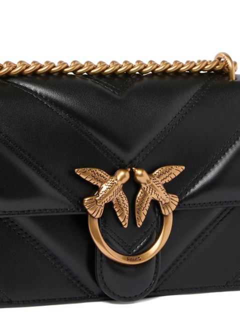 PINKO mini Love quilted Love Birds-embellished crossbody bag - Black