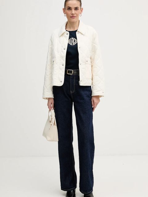 Tommy Hilfiger kurtka kolor beżowy przejściowa WW0WW47998 - zdjęcie produktu nr 2