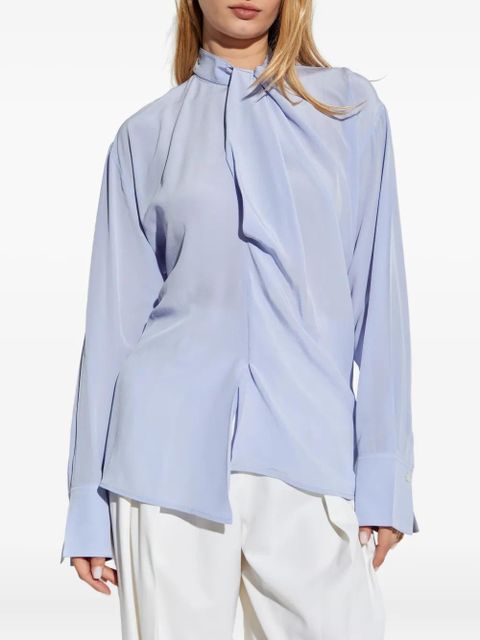 Victoria Beckham draped silk blouse - Blue