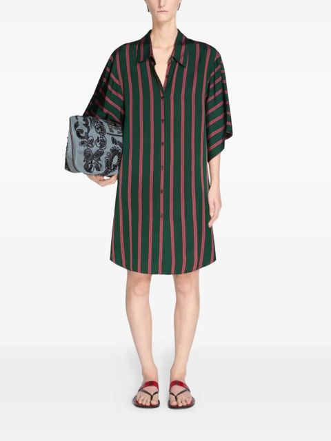 DRIES VAN NOTEN striped shirt dress - Green - zdjęcie produktu nr 2