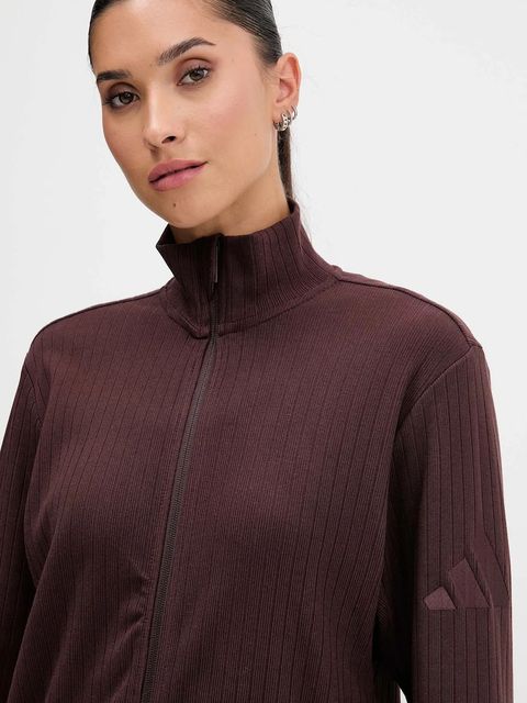 adidas bluza All Szn Winterized damska kolor brązowy gładka JM5947