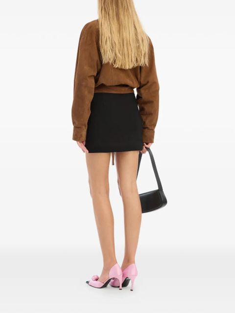 ROTATE BIRGER CHRISTENSEN crepe flower mini skirt - Black