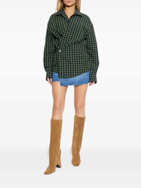 Alexander Wang plaid wrapped mini dress - Green
