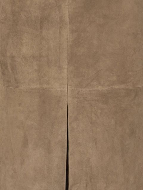 ROTATE BIRGER CHRISTENSEN slit suede midi skirt - Brown