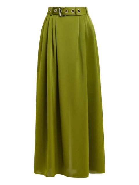 Essentiel Antwerp pleated-detail belted skirt - Green - zdjęcie produktu nr 1