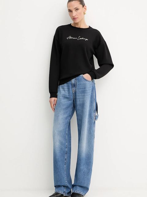 Armani Exchange bluza damska kolor czarny z aplikacją XW000835 AF13397