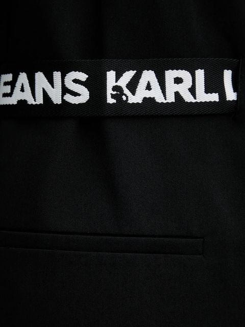 Karl Lagerfeld Jeans marynarka kolor czarny jednorzędowa gładka B1W14024