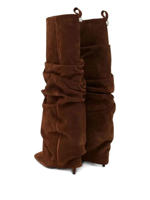 The Attico 105mm Rea square toe boots - Brown