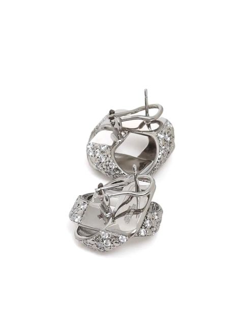 Jil Sander crystal-embellished earrings - Silver - zdjęcie produktu nr 2