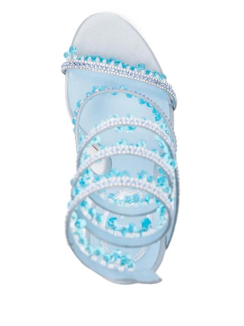 René Caovilla crystal embellishment sandals - Blue