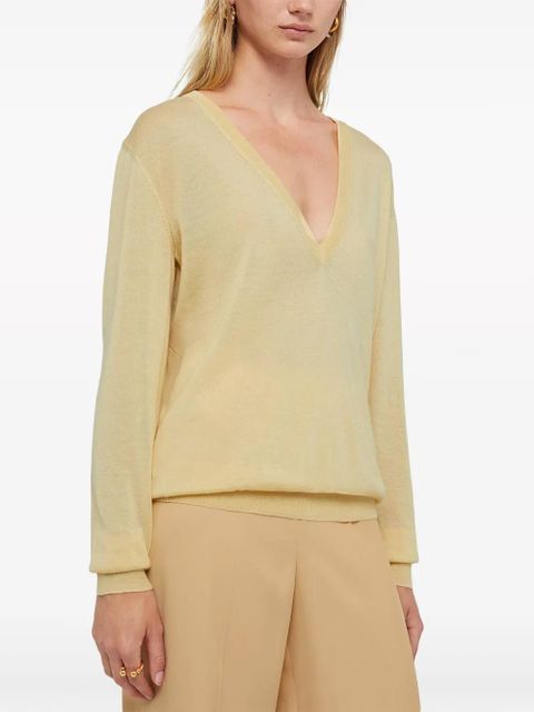 Jil Sander V-neck cashmere top - Yellow