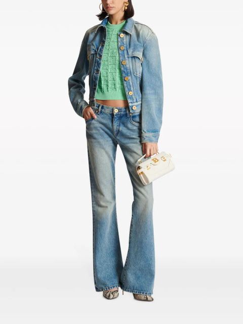 Balmain monogram-jacquard top - Green - zdjęcie produktu nr 2