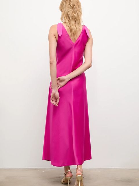 Answear.LAB sukienka kolor różowy maxi prosta