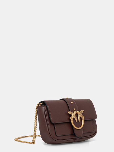 Pinko torebka skórzana kolor brązowy 100061 A0F1